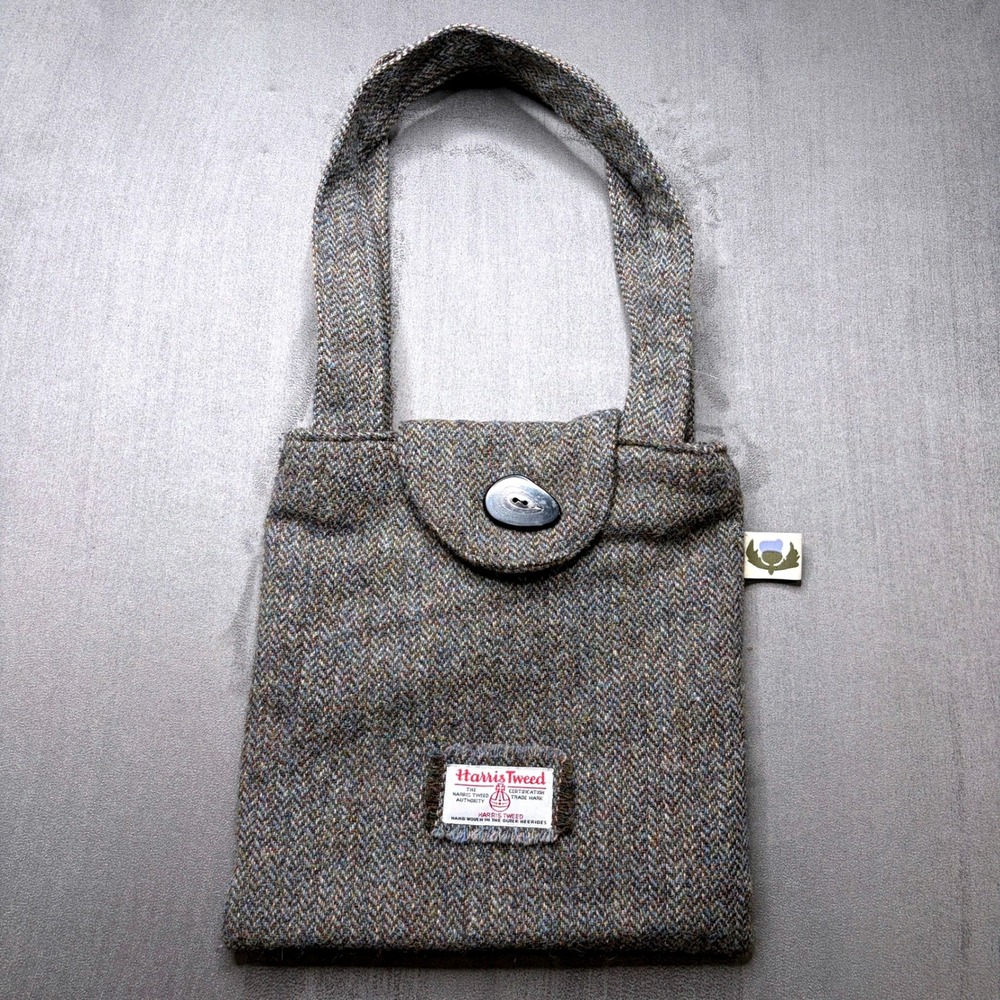 Harris Tweed Tote Bag Purse Scottish 100% Wool Handwoven Scotland Made 11 x 11